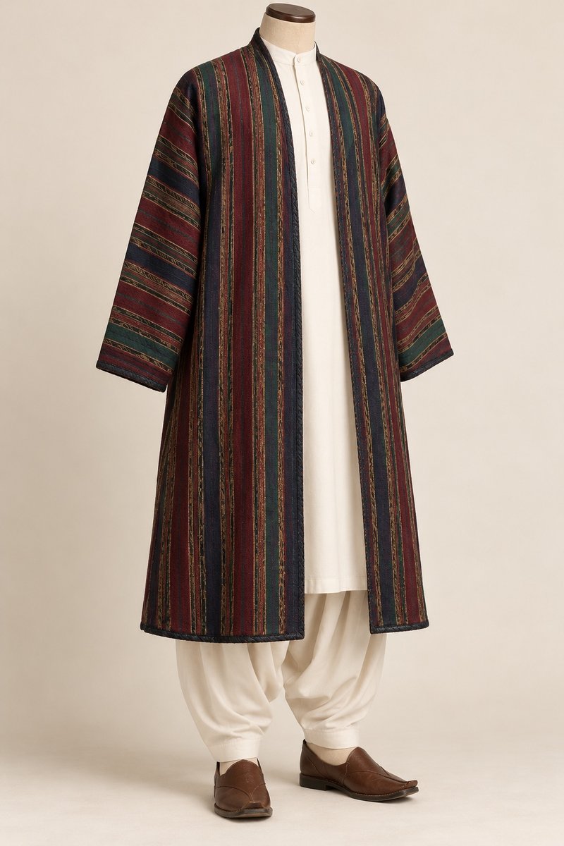 Traditional Afghan Chapan with White Outfit (Demo)